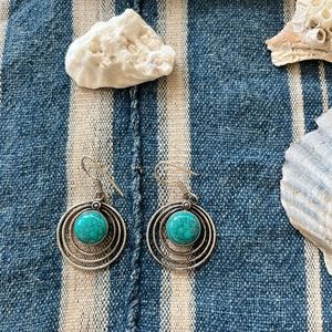 Silver earrings with turquoise stone